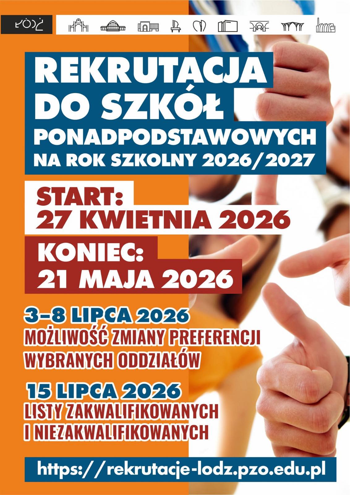 Plakat z informacjami dotyczącymi rekrutacji